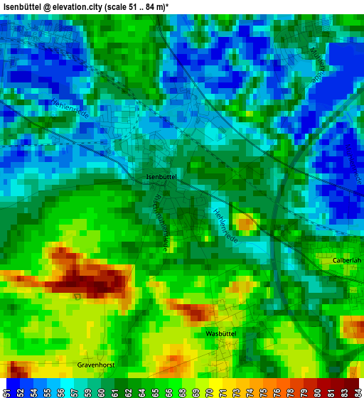 Isenbüttel elevation map