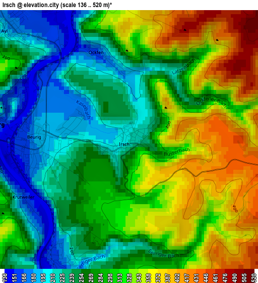 Irsch elevation map