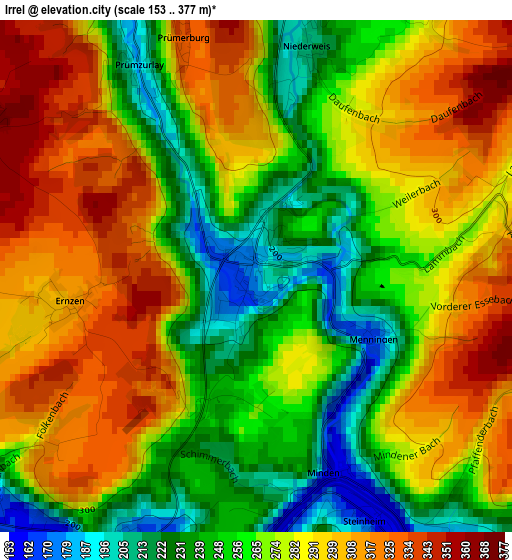 Irrel elevation map