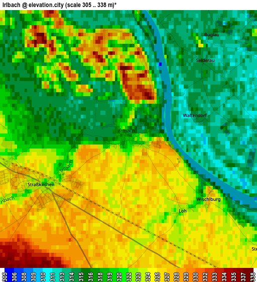 Irlbach elevation map