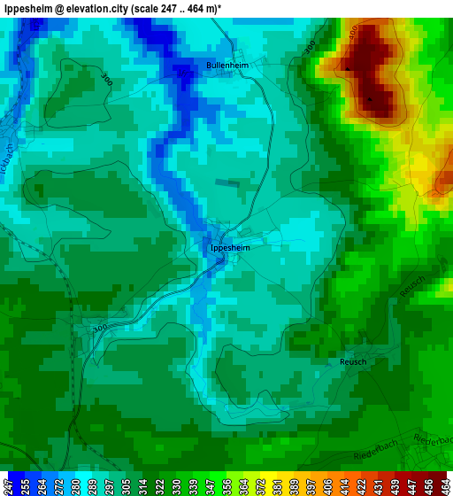 Ippesheim elevation map