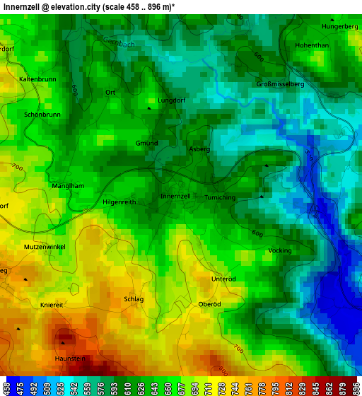 Innernzell elevation map