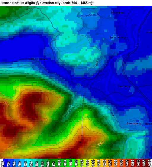 Immenstadt im Allgäu elevation map