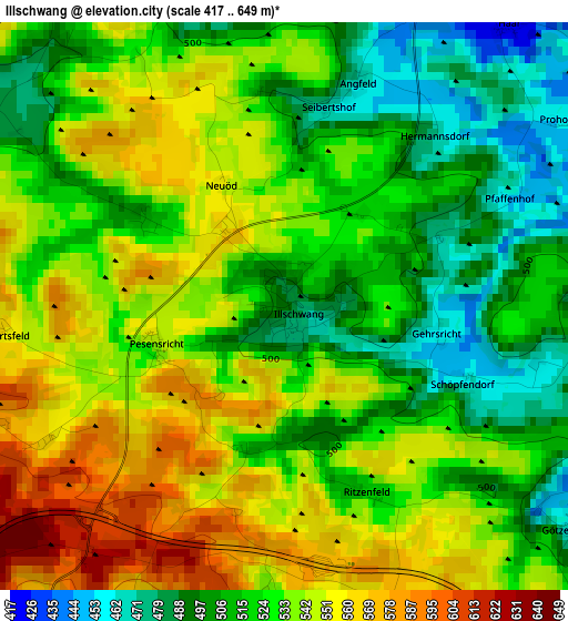 Illschwang elevation map