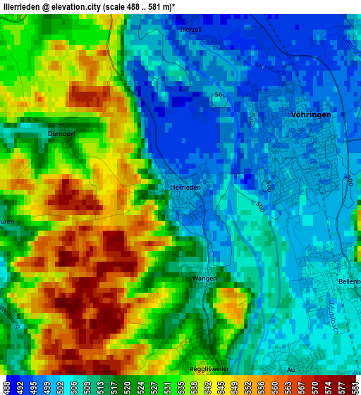 Illerrieden elevation map