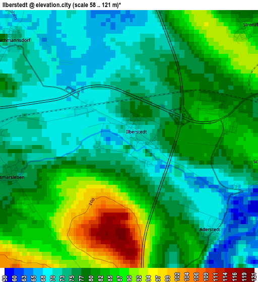 Ilberstedt elevation map