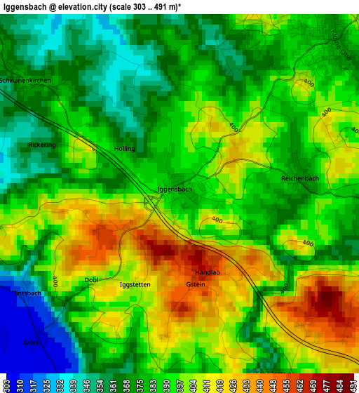 Iggensbach elevation map