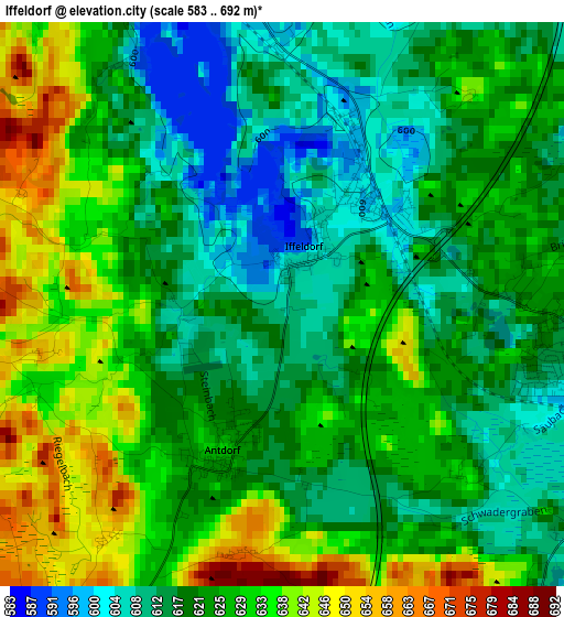 Iffeldorf elevation map