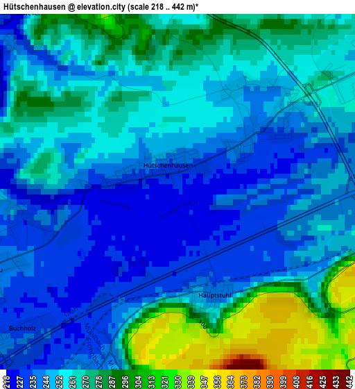 Hütschenhausen elevation map