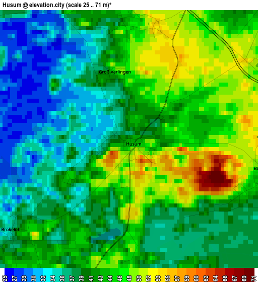 Husum elevation map