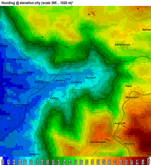 Hunding elevation map