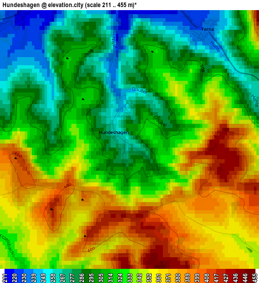 Hundeshagen elevation map