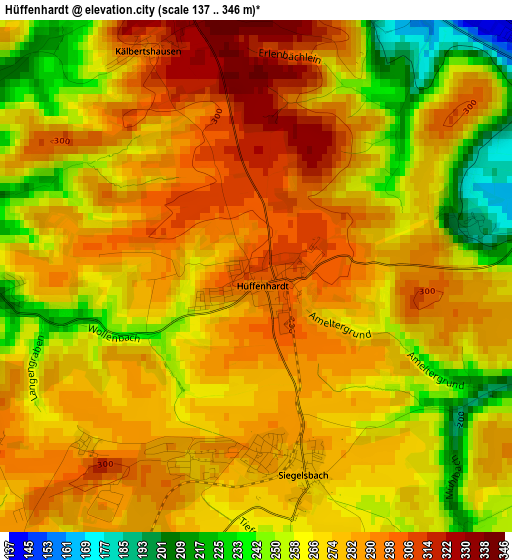 Hüffenhardt elevation map