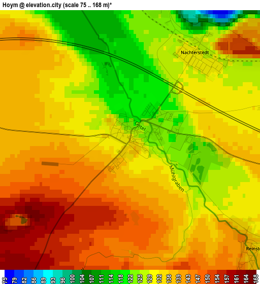 Hoym elevation map