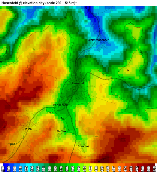 Hosenfeld elevation map