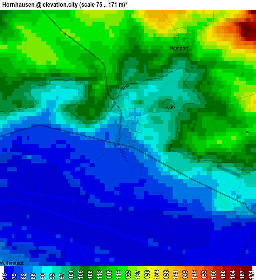 Hornhausen elevation map