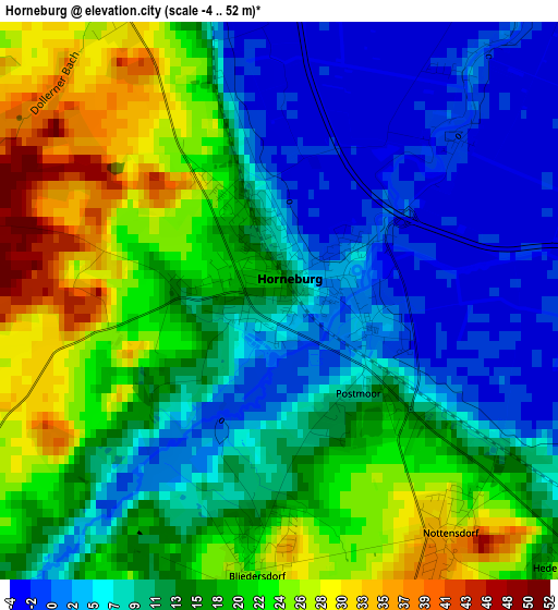 Horneburg elevation map