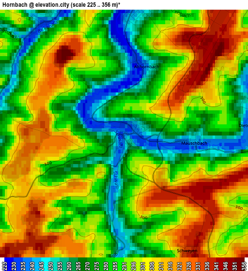 Hornbach elevation map
