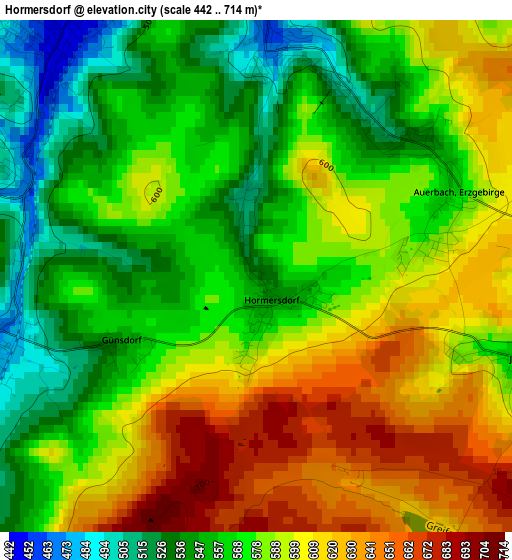 Hormersdorf elevation map