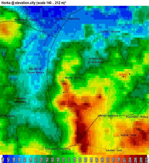 Horka elevation map