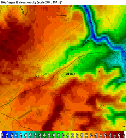 Höpfingen elevation map