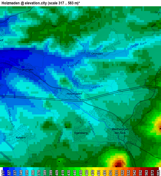 Holzmaden elevation map