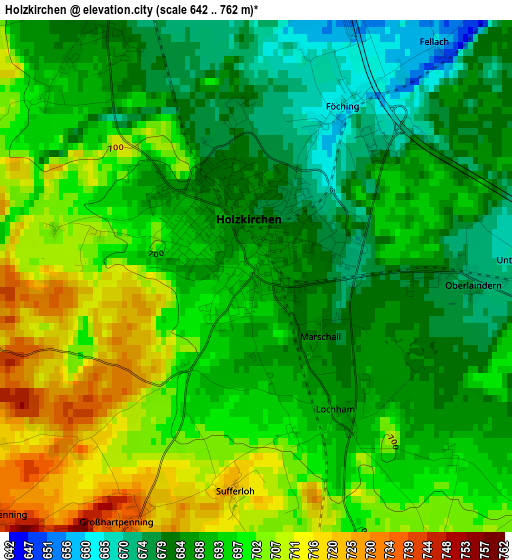 Holzkirchen elevation map