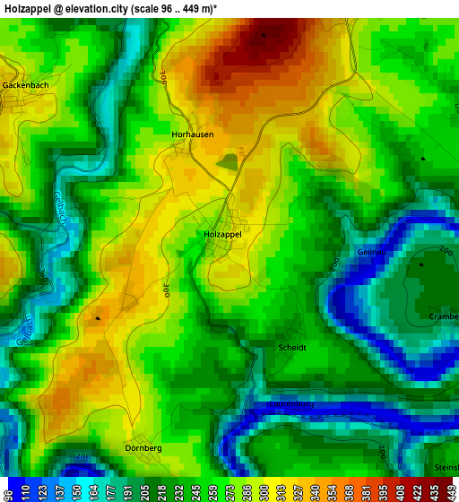 Holzappel elevation map