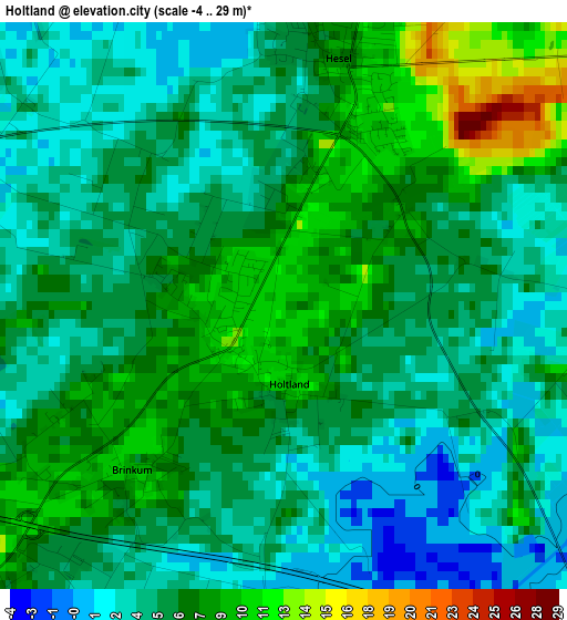 Holtland elevation map