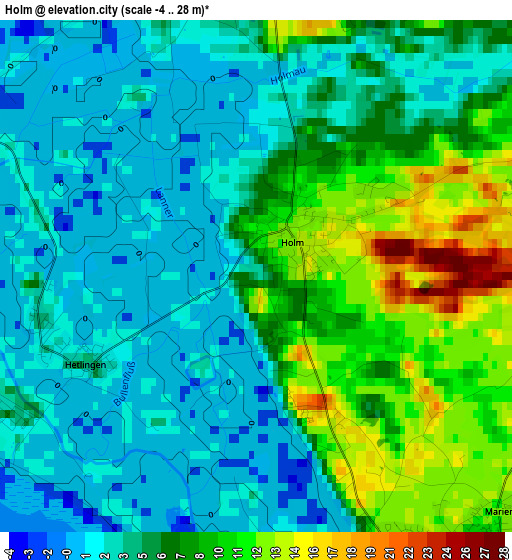 Holm elevation map