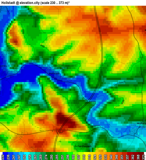 Hollstadt elevation map