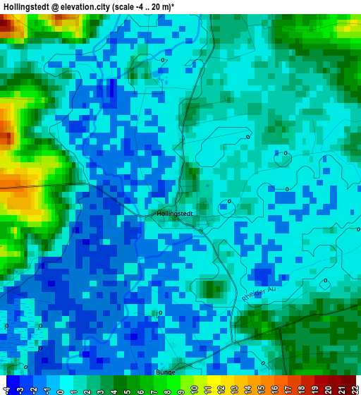 Hollingstedt elevation map