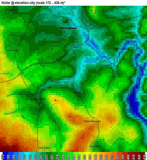 Holler elevation map