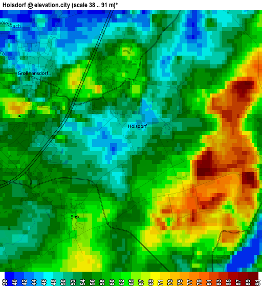 Hoisdorf elevation map