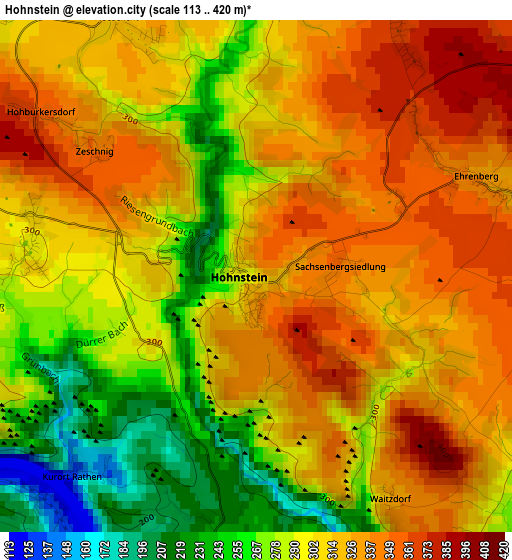 Hohnstein elevation map