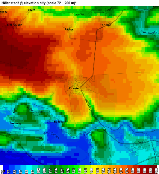 Höhnstedt elevation map