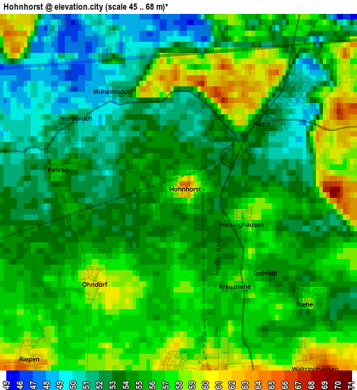 Hohnhorst elevation map