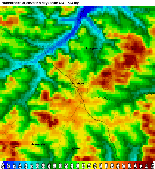 Hohenthann elevation map