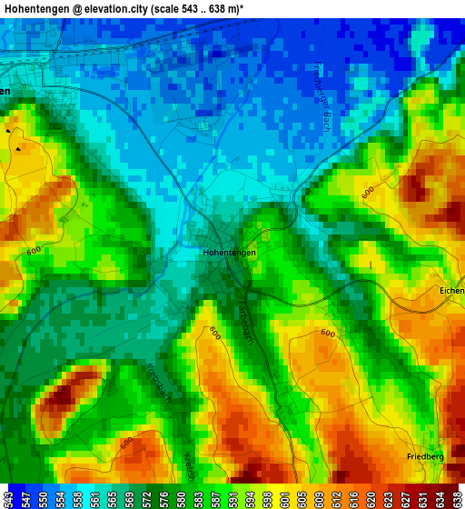 Hohentengen elevation map