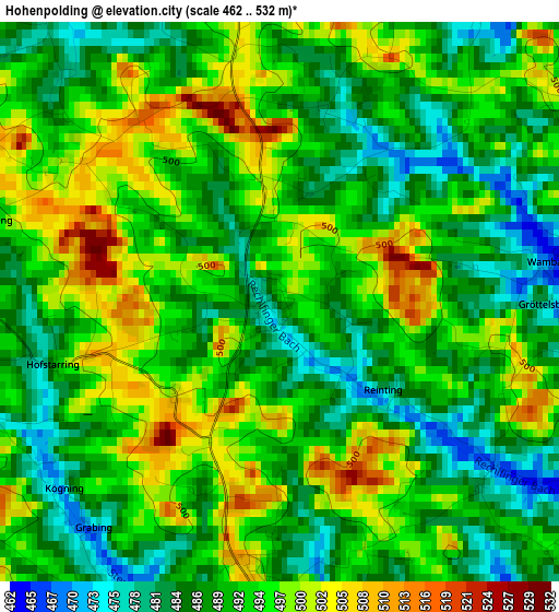 Hohenpolding elevation map