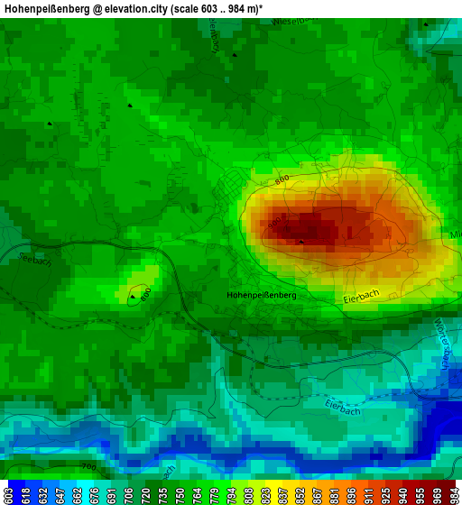 Hohenpeißenberg elevation map