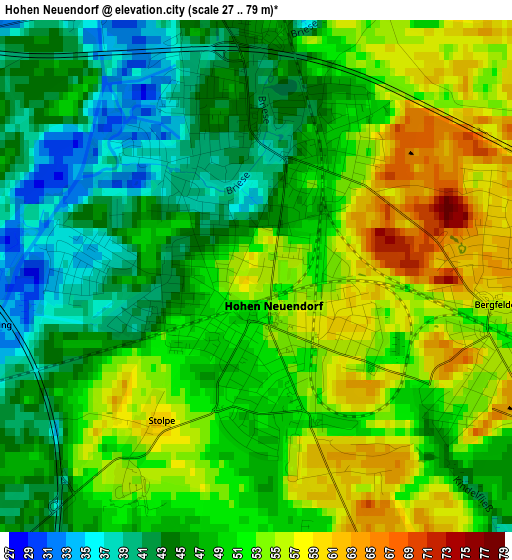 Hohen Neuendorf elevation map