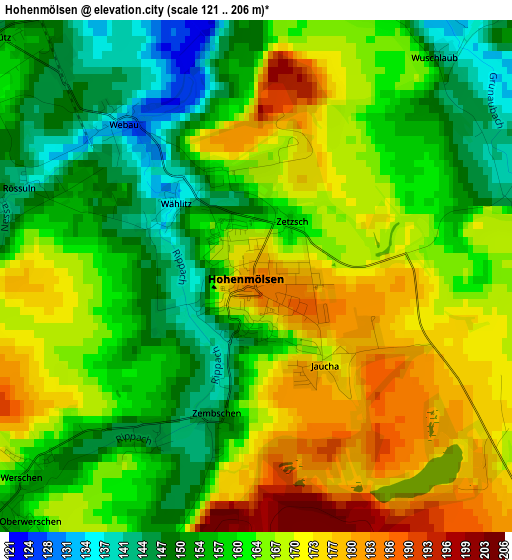 Hohenmölsen elevation map