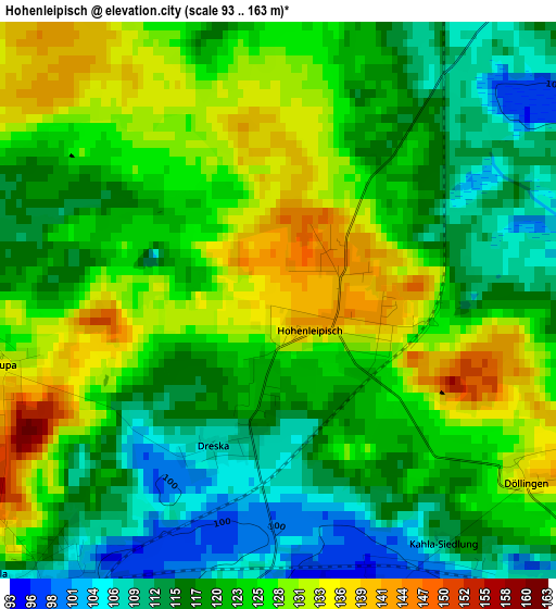 Hohenleipisch elevation map