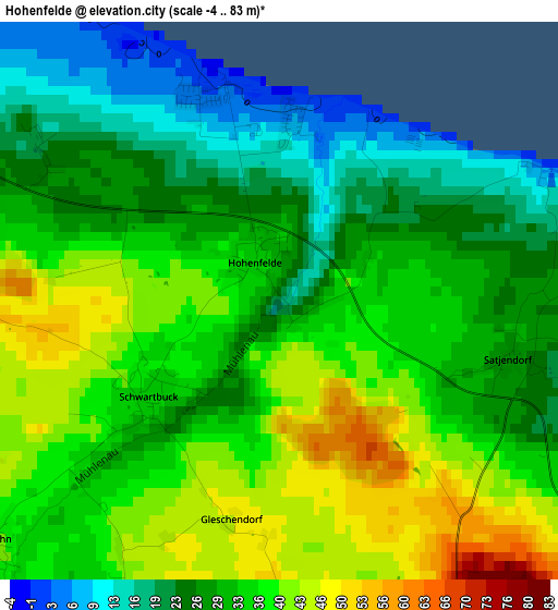 Hohenfelde elevation map