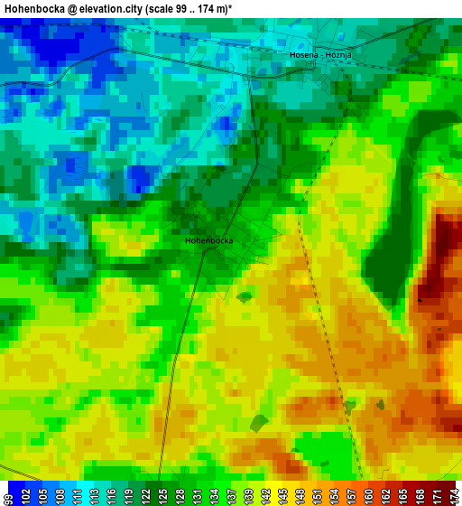 Hohenbocka elevation map