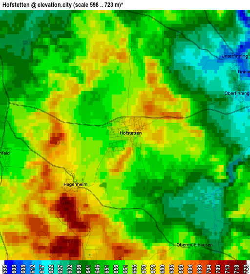 Hofstetten elevation map