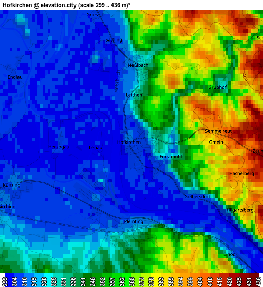 Hofkirchen elevation map