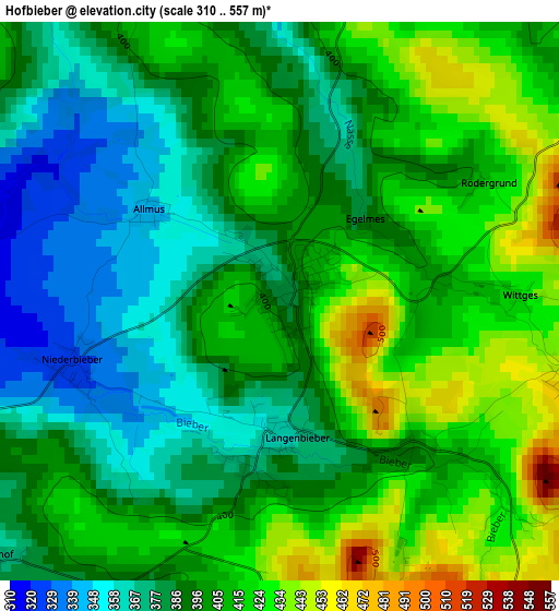 Hofbieber elevation map