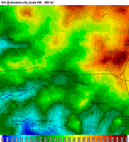 Hof elevation map